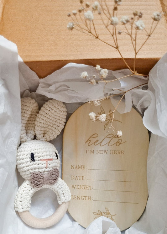 Personalized Wooden Floral Birth Announcement Board