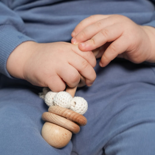 Baby Bloom Wooden Teething Rattle