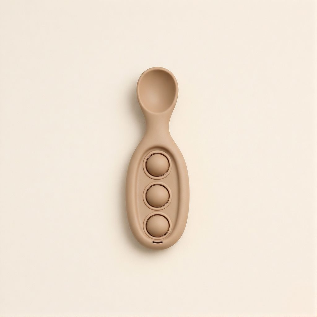 Silicone Fidget Button Spoon Set – Baby Self-Feeding Spoons – Cuddle Bloom