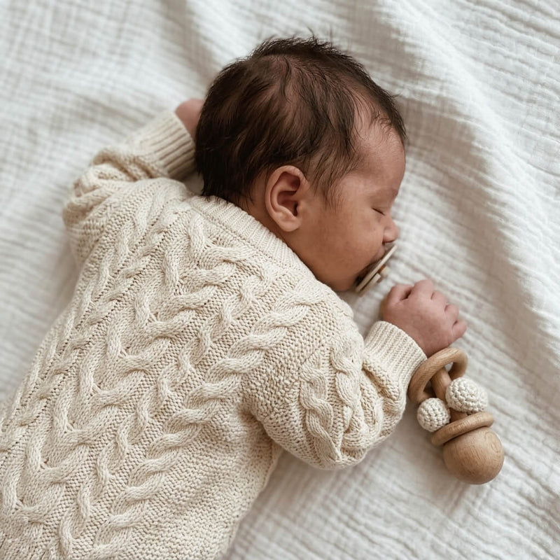 Baby Bloom Wooden Teething Rattle