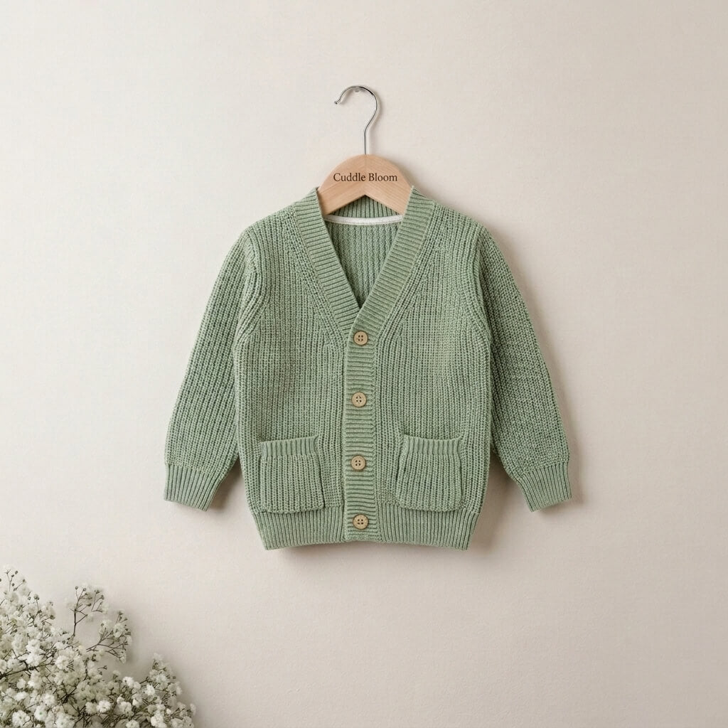 Classic British Style Knitted Cardigan
